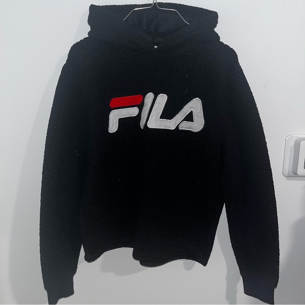 Fila |  black sherpa pullover hoodie